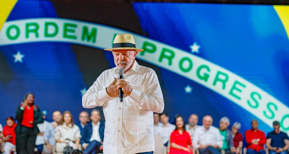 02.08.2026 - Presidente da República, Luiz Inácio Lula da Silva, durante convenção Federação Brasil da Esperança, no Expo Center Norte, São Paulo - SP. — Foto: Ricardo Stuckert/Divulgação