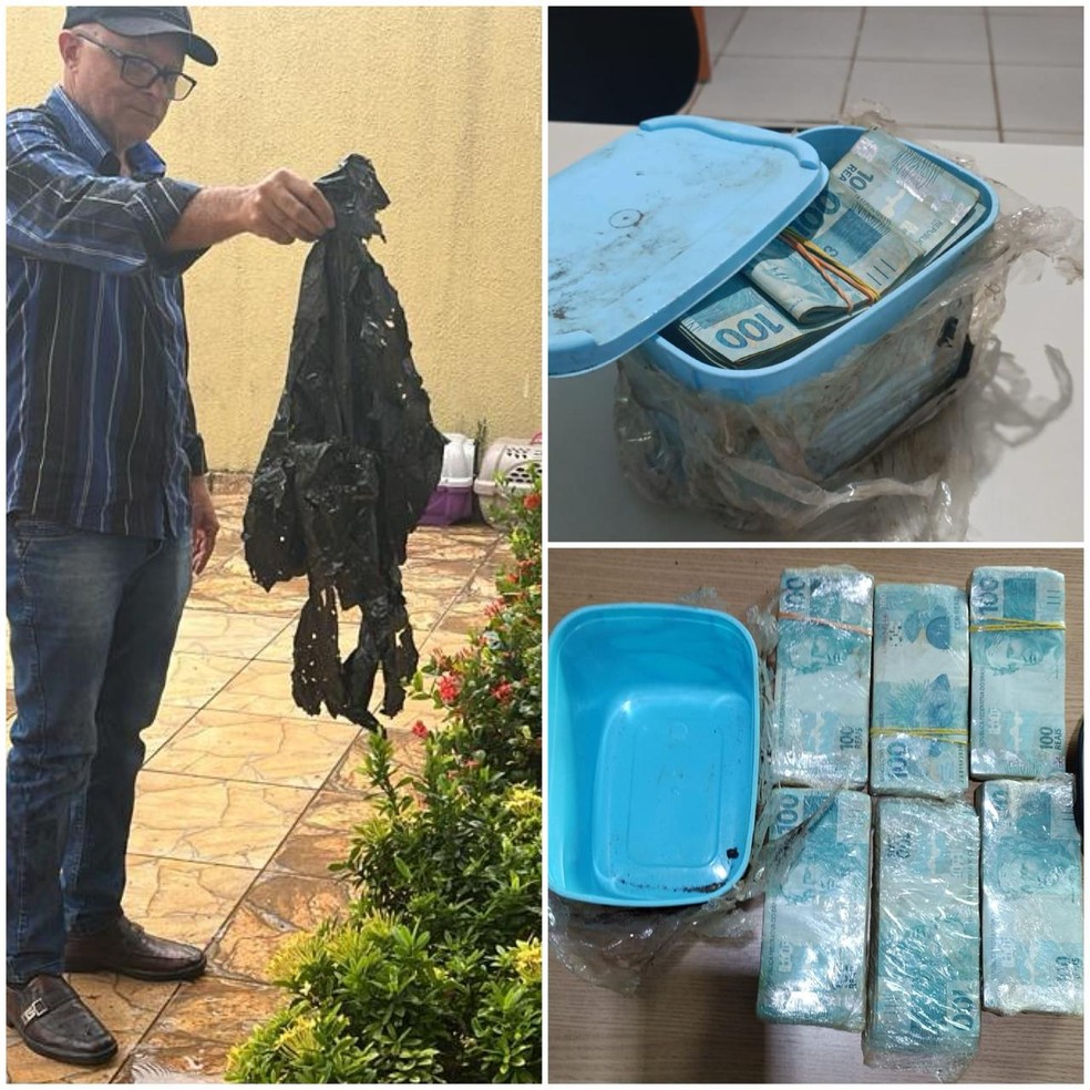 Aposentado encontra pote com R$ 60 mil em dinheiro  Foto: Ana Paula Rehbain/Reproduo