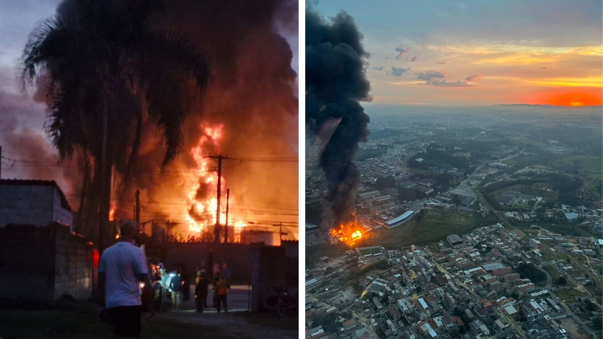 Vídeos registram diferentes ângulos do incêndio em indústria química em Itaquaquecetuba; VEJA