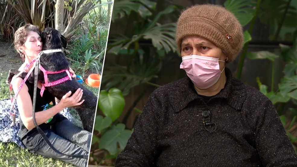 Carla Adriana Forgiarini, de 56 anos, começou a sentir os primeiros sinais da doença em 2016 — Foto: Montagem Arquivo pessoal e Reprodução/RBS TV