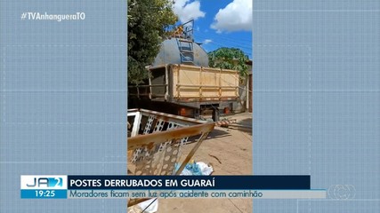 Caminhão derruba postes e moradores ficam sem energia em Guaraí