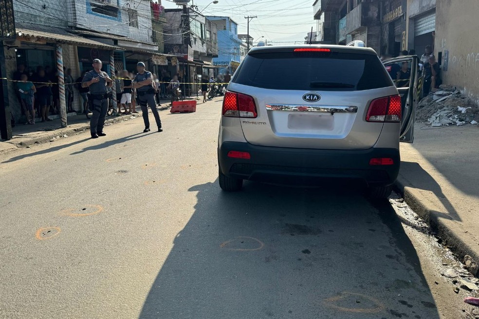 Execução aconteceu no bairro Quarentenário, em São Vicente (SP) — Foto: Matheus Croce/TV Tribuna