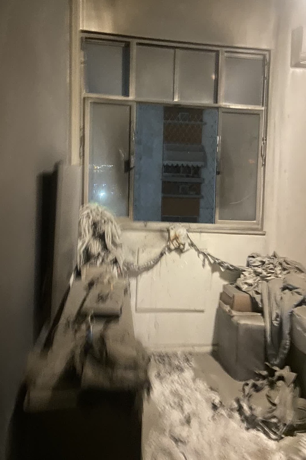 Incêndio após explosão de bateria de bicicleta elétrica, Leblon — Foto: Arquivo pessoal