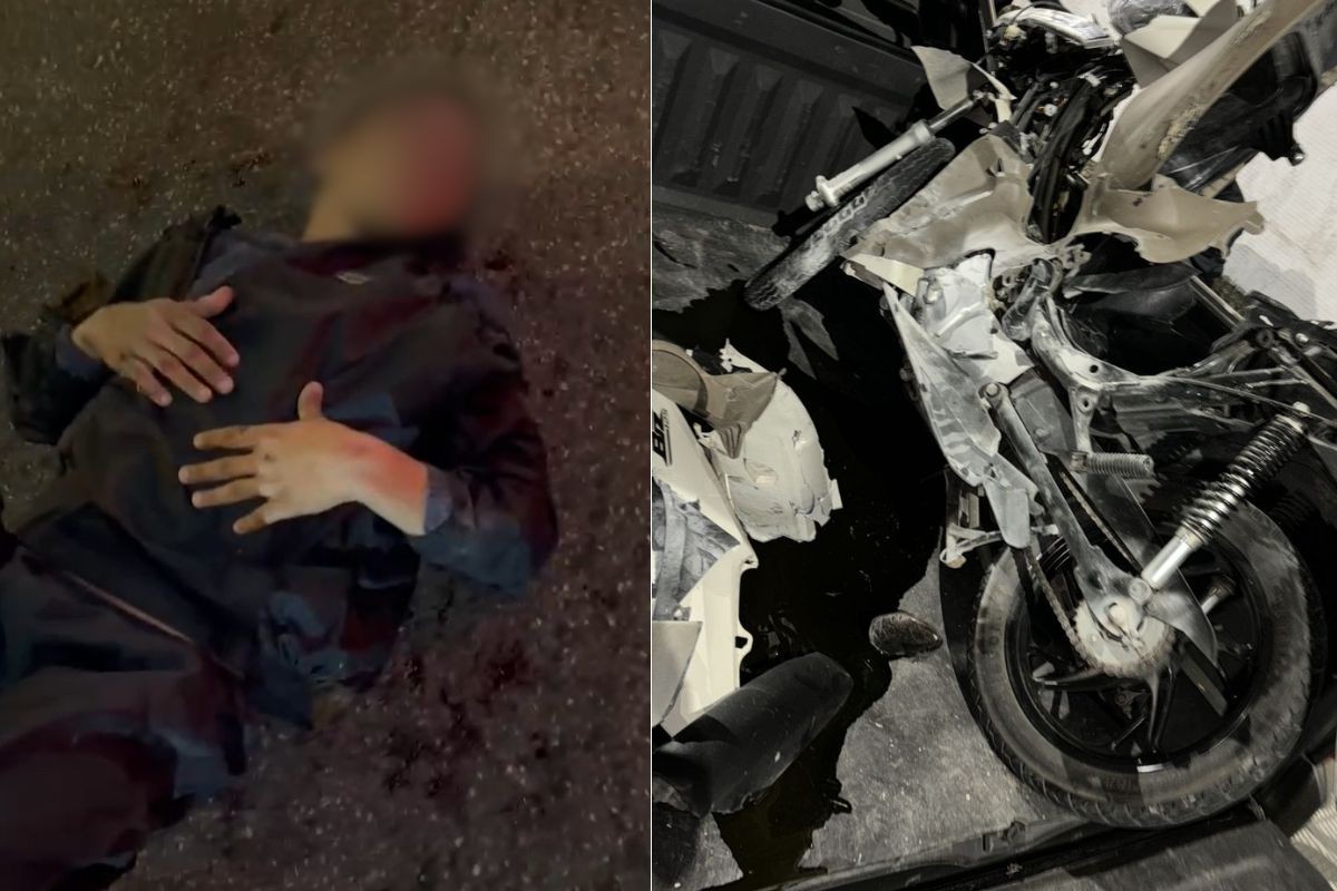 Jovem tenta roubar moto de mulher e acaba atropelado por carro no litoral de SP: 'cena de cinema'; VÍDEO