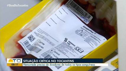Hemorrede do Tocantins está em situação crítica por falta de doadores de sangue