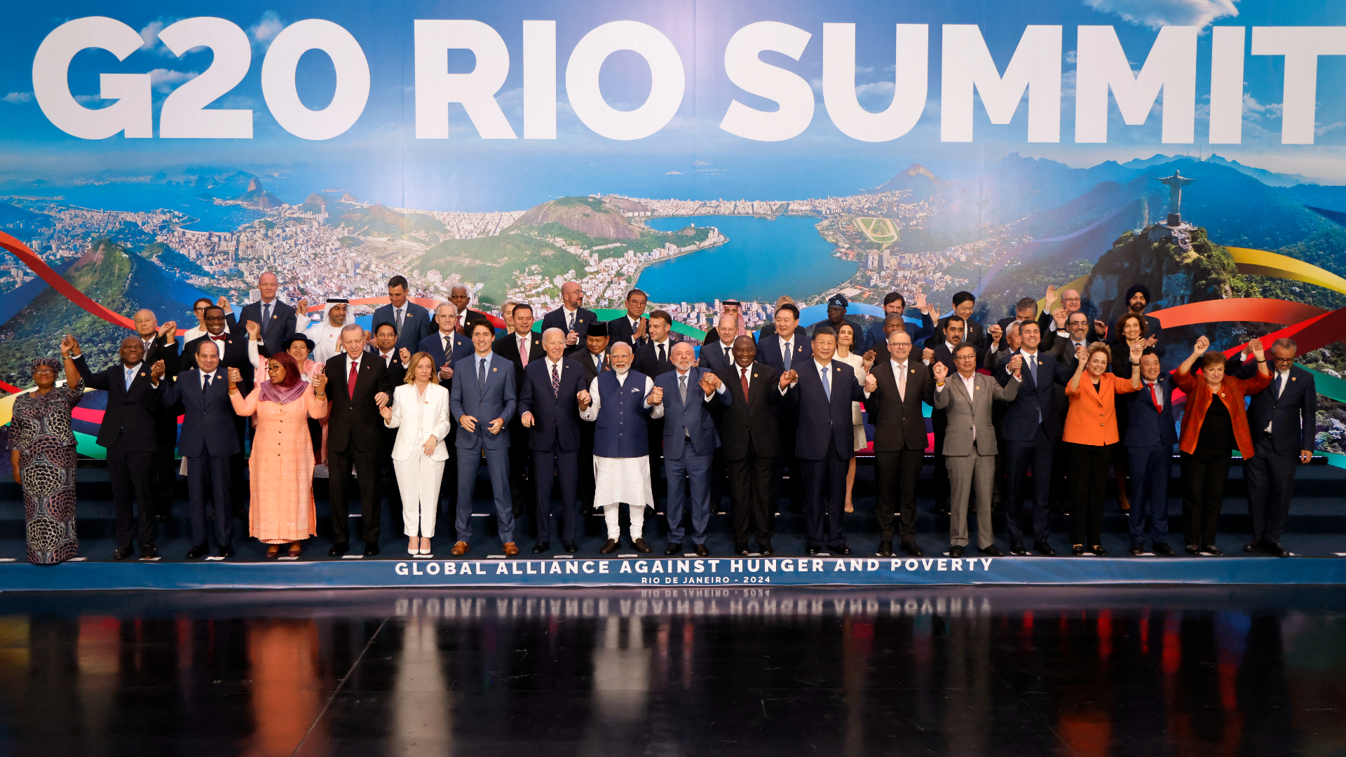 G20 tem nova foto oficial no Rio, agora com Biden, Trudeau e Meloni... mas com outros faltosos, como Milei e Lavrov