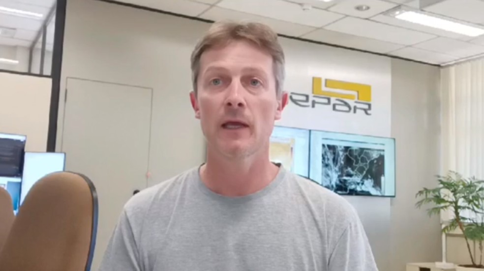 Samuel Braun, meteorologista do Simepar — Foto: Reprodução