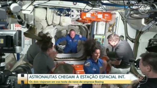 Astronautas chegam à Estação Espacial Internacional em voo teste da Boeing - Programa: Jornal Hoje 