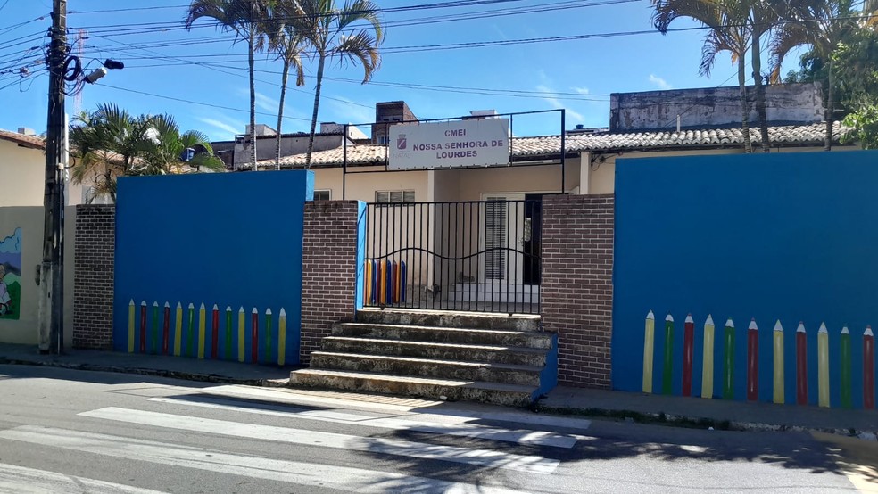 CEMEI em Mãe Luíza teve as aulas suspensas por causa dos ataques criminosos em Natal — Foto: Thiago César/Inter TV Cabugi