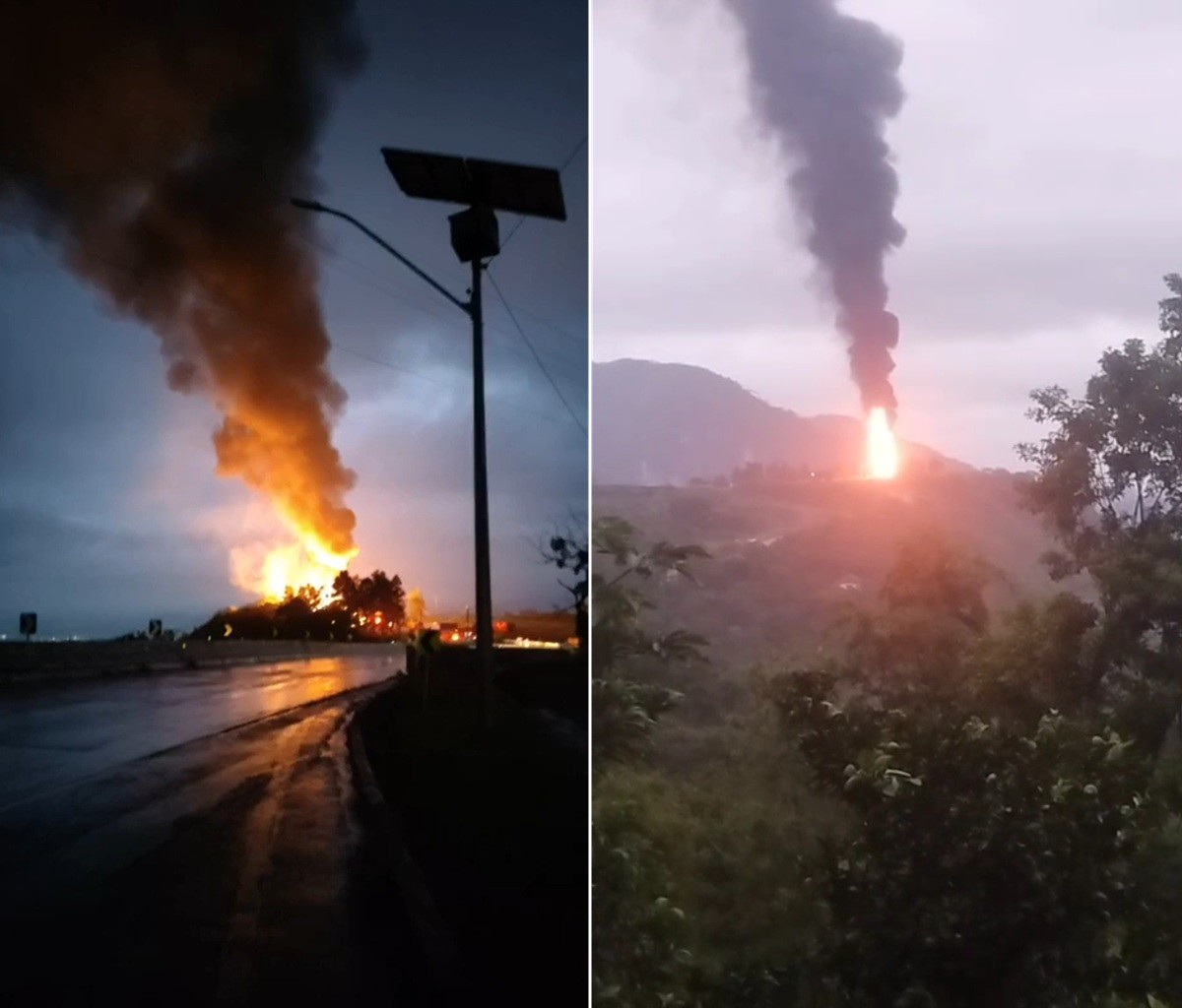 Carreta com combustíveis sai da pista, bate e explode na Serra de Petrópolis; arcada dentária é encontrada no local 