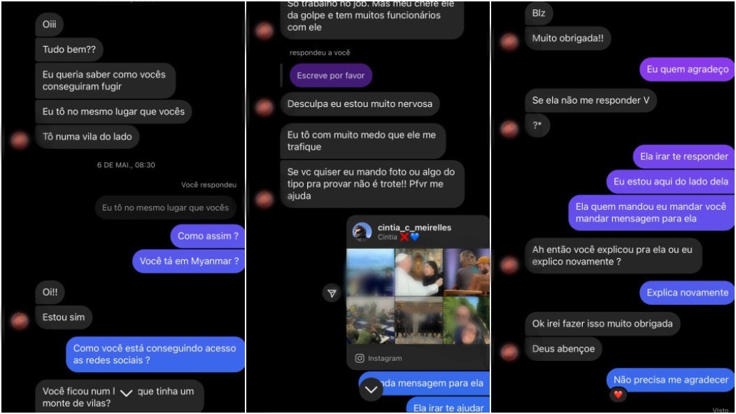 Brasileira vítima de exploração sexual em Mianmar pediu ajuda para jovem de SP resgatado de tráfico humano