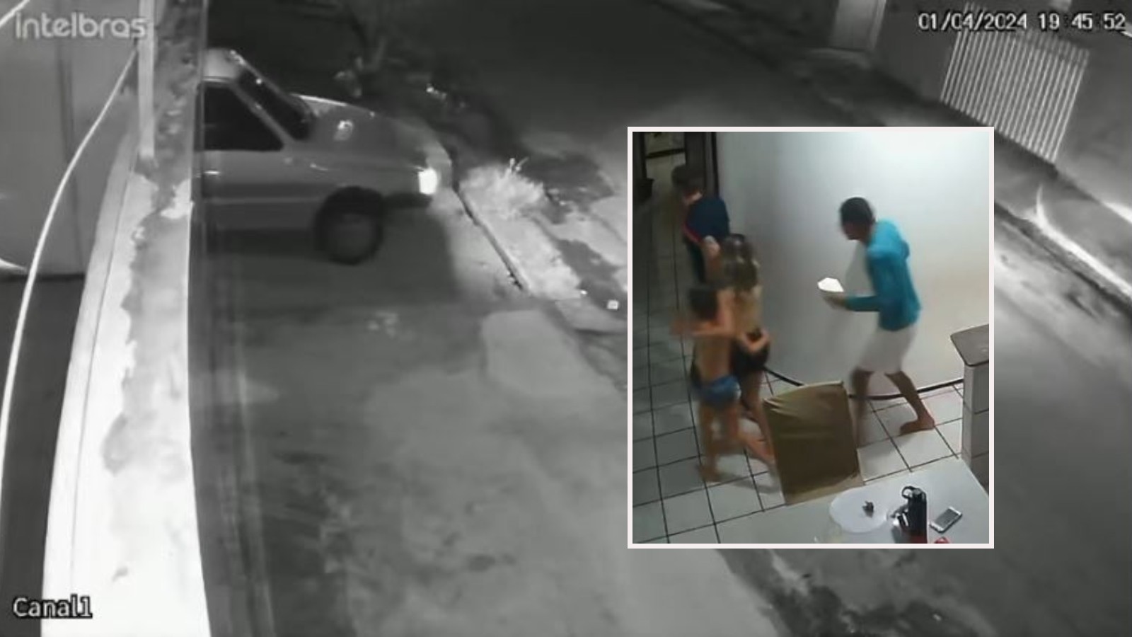 VÍDEO: Criminosos arrombam portão com carro e fazem mulher e crianças reféns em Fortaleza