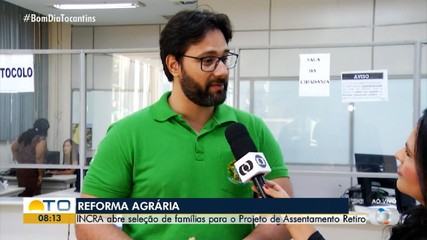 Estão abertas inscrições para o projeto de Assentamento Retiro, em Porto Nacional