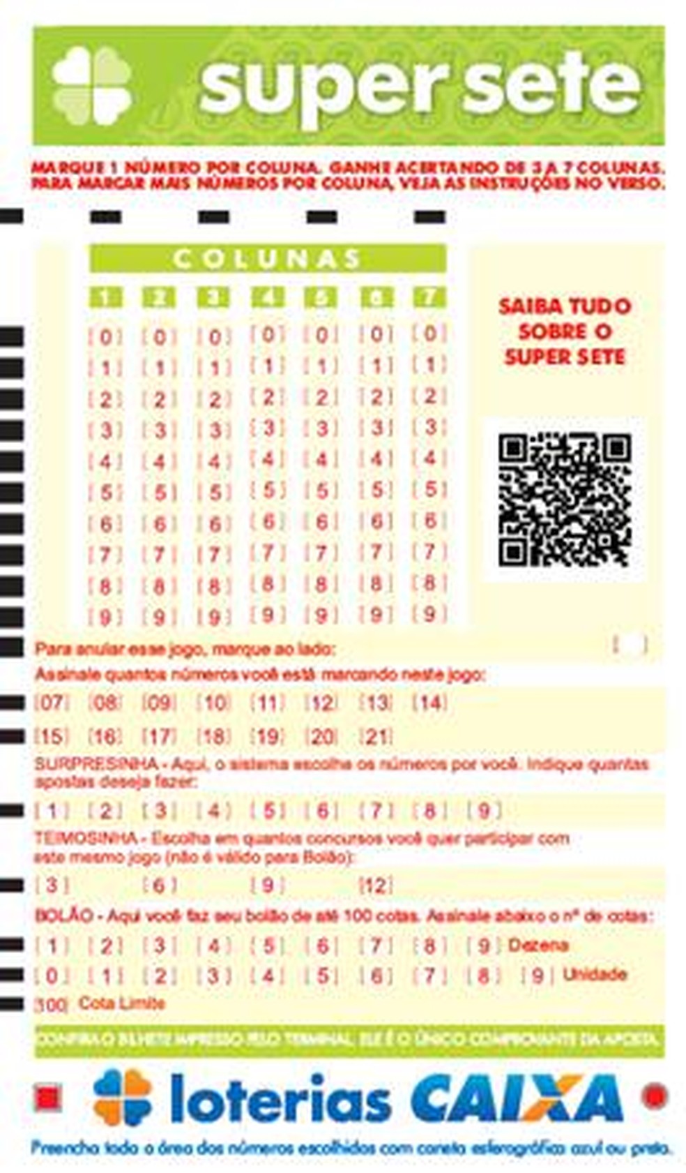SuperSete sortear gerador de números aleatórios para apostar na loteria