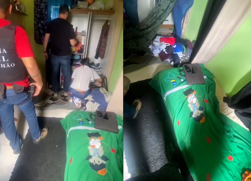 Polícia fez buscas na casa do treinador de handebol, que foi preso suspeito de estuprar alunas no MA. — Foto: Divulgação/Polícia Civil do Maranhão