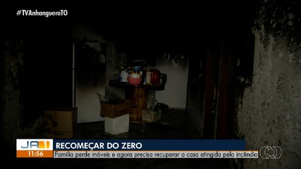 Casa é destruída durante incêndio e família tenta recuparar imóvel alugado