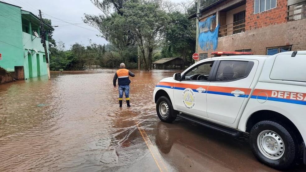 São Sebastião do Caí teve inundação — Foto: Divulgação 
