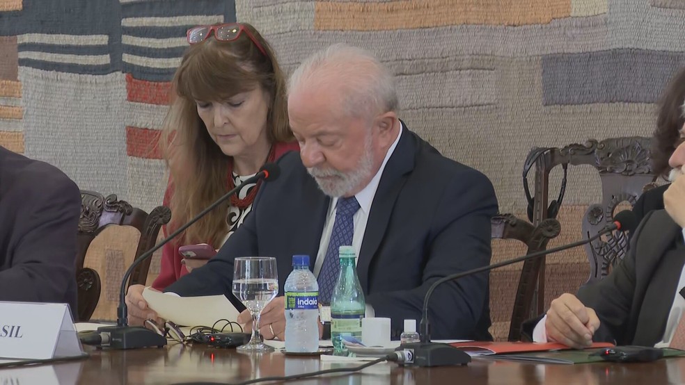 Presidente Lula em discurso na cúpula dos presidentes da América do Sul — Foto: TV Globo/Reprodução