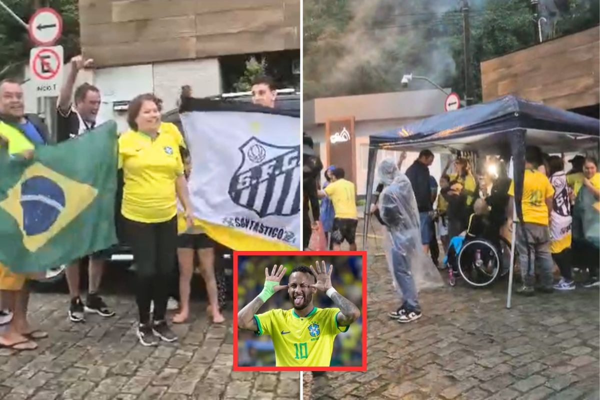 Neymar na Seleção? Expectativa mobiliza torcedores em frente ao condomínio do jogador em Santos