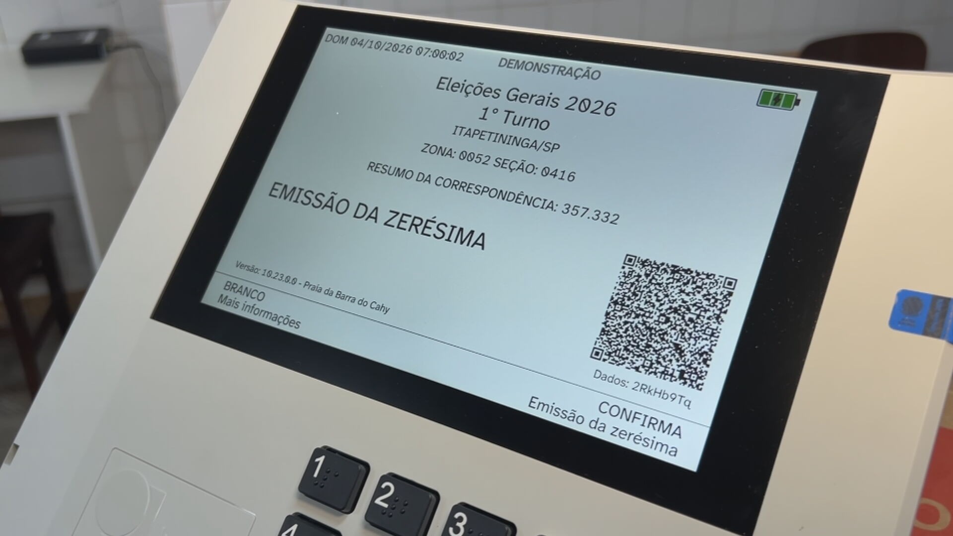 Zerésima marca início da votação do primeiro turno das eleições de 2026​‌​