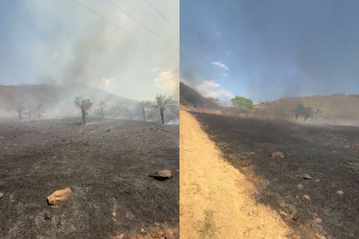Incêndio atinge vegetação nativa e ameaça balneário na Serra da Bodoquena em MS