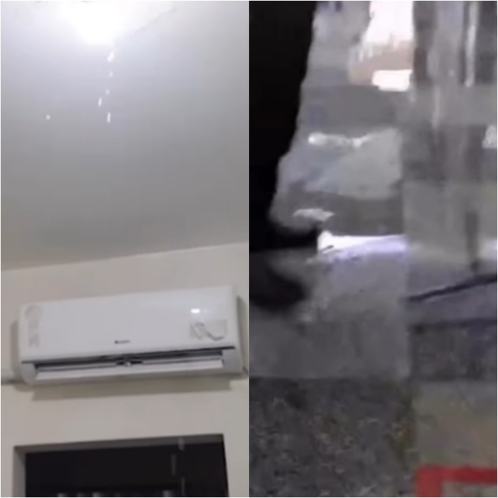 Vazamento e alagamento em unidades de saúde de Natal — Foto: Divulgação