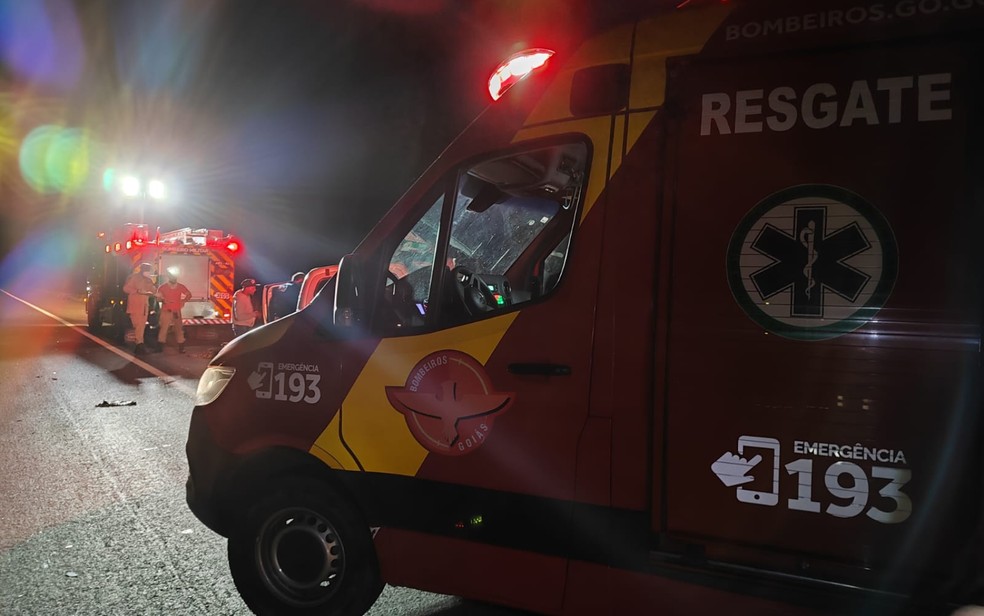 Acidente que aconteceu na BR-020 e matou cinco pessoas, em Posse — Foto: Divulgação/Corpo de Bombeiros