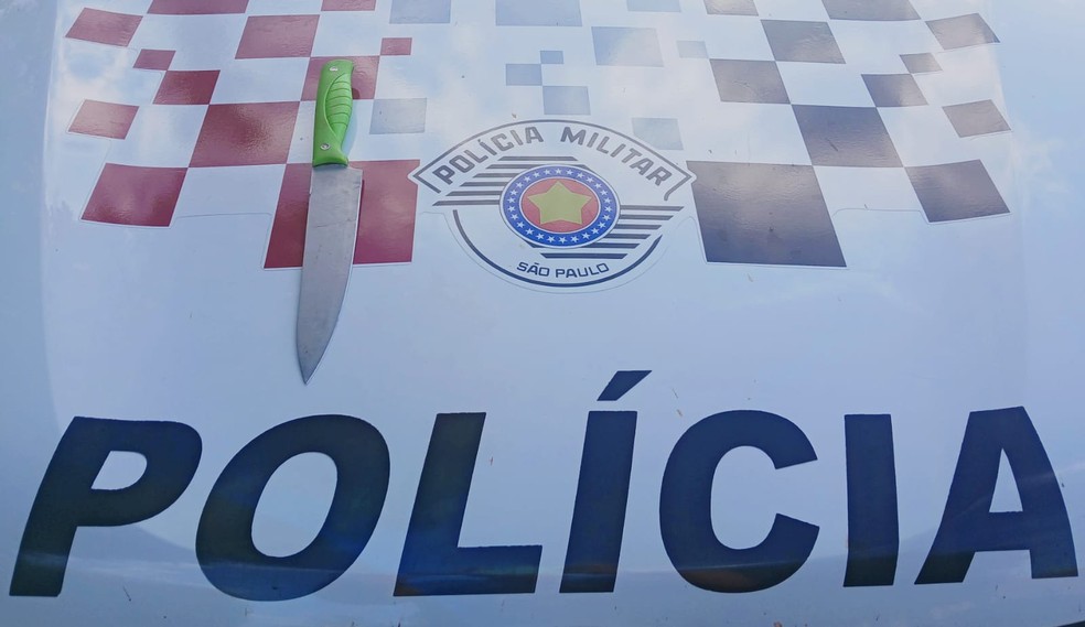 Homem foi preso em flagrante por tentativa de homicídio, em Salmourão (SP) — Foto: Polícia Militar