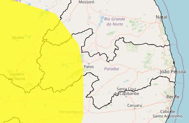 Inmet emite alerta para baixa umidade do ar em 70 cidades do Sertão da PB; veja lista