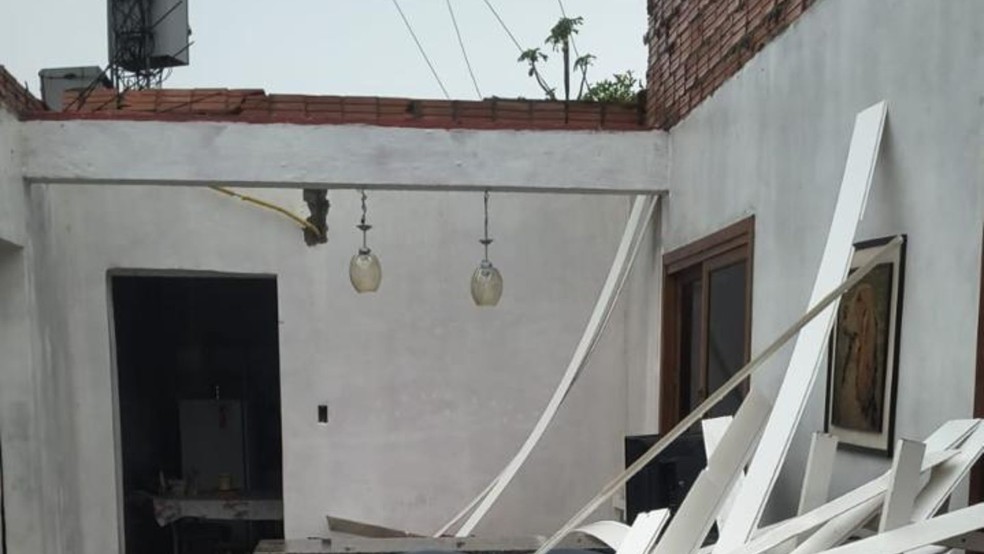 Destelhamento em Nova Santa Rita — Foto: Prefeitura de Nova Santa Rita