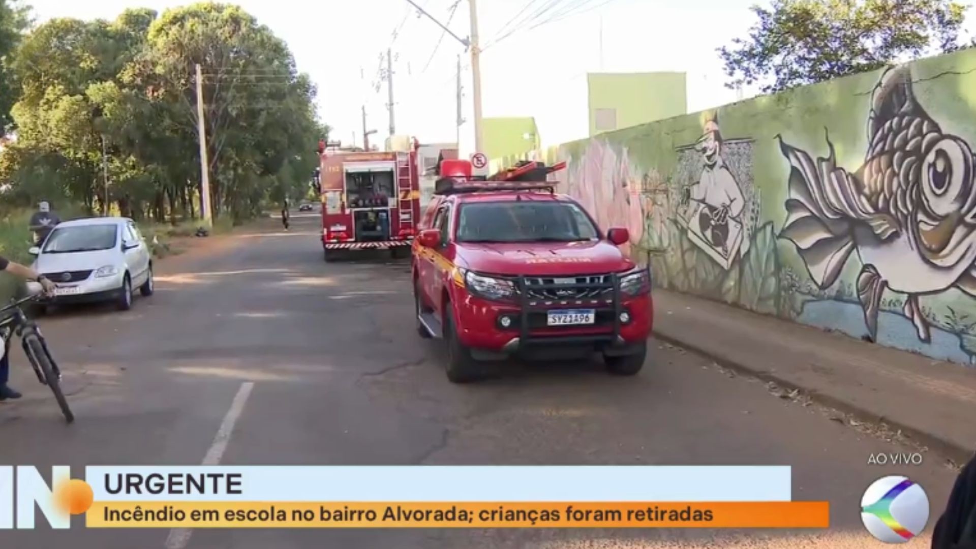 Explosão de botijão provoca incêndio em cozinha de escola estadual no bairro Alvorada, em Uberlândia