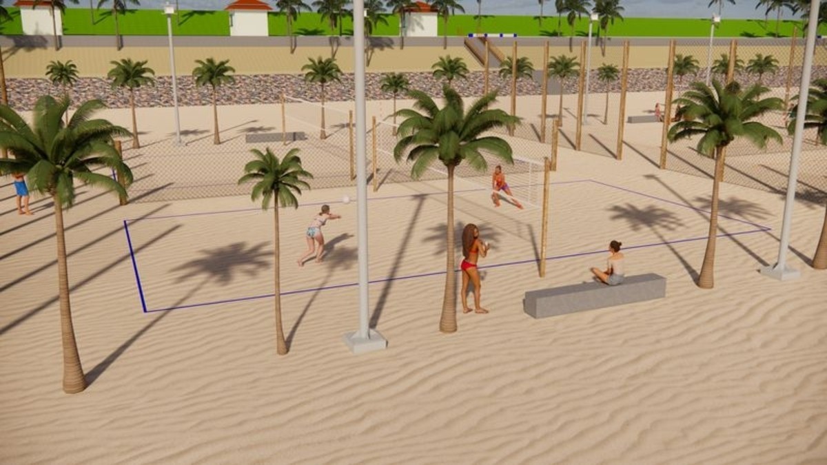Projeto prevê a instalação de 12 quadras esportivas na faixa de areia em Ponta Negra