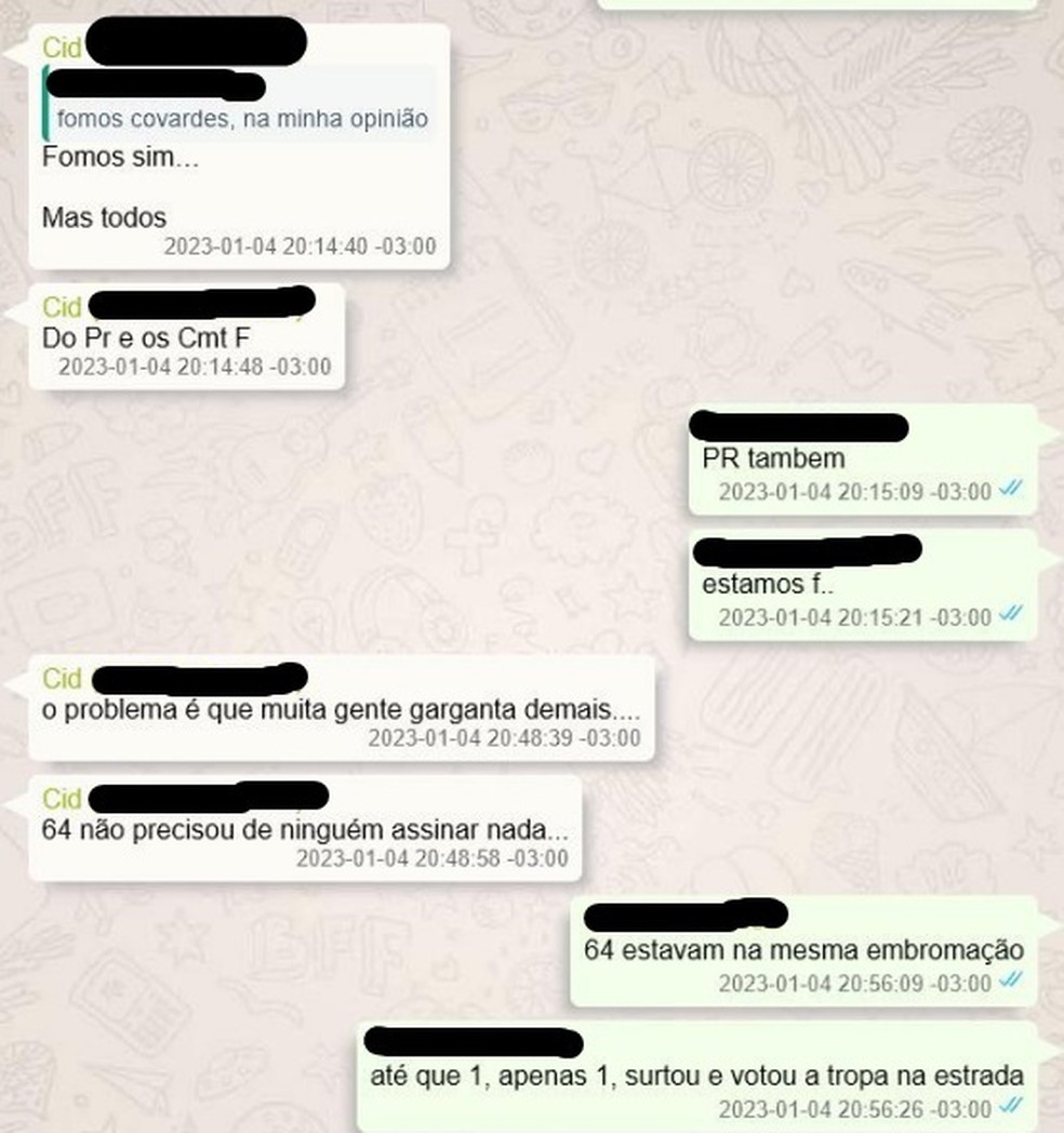 Mensagem enviada por Mauro Cid inquérito da PF — Foto: Reprodução