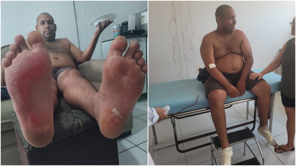 Motorista é rendido, abandonado descalço em local ermo e queima os pés até conseguir ajuda — Foto: TV Verdes Mares/Reprodução