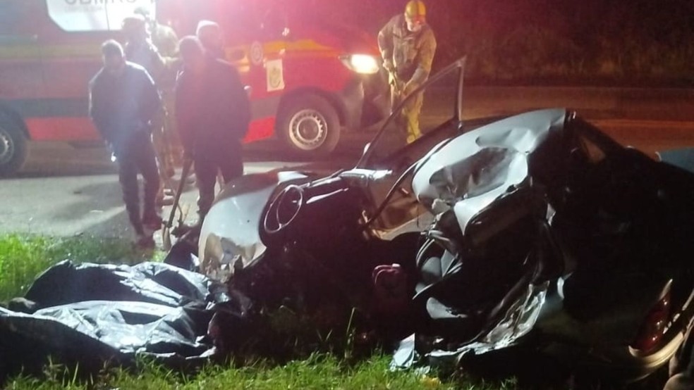 Pai e menina de 7 anos morrem em acidente na BR-386 — Foto: Imagem cedida/Jornal Folha da Produção