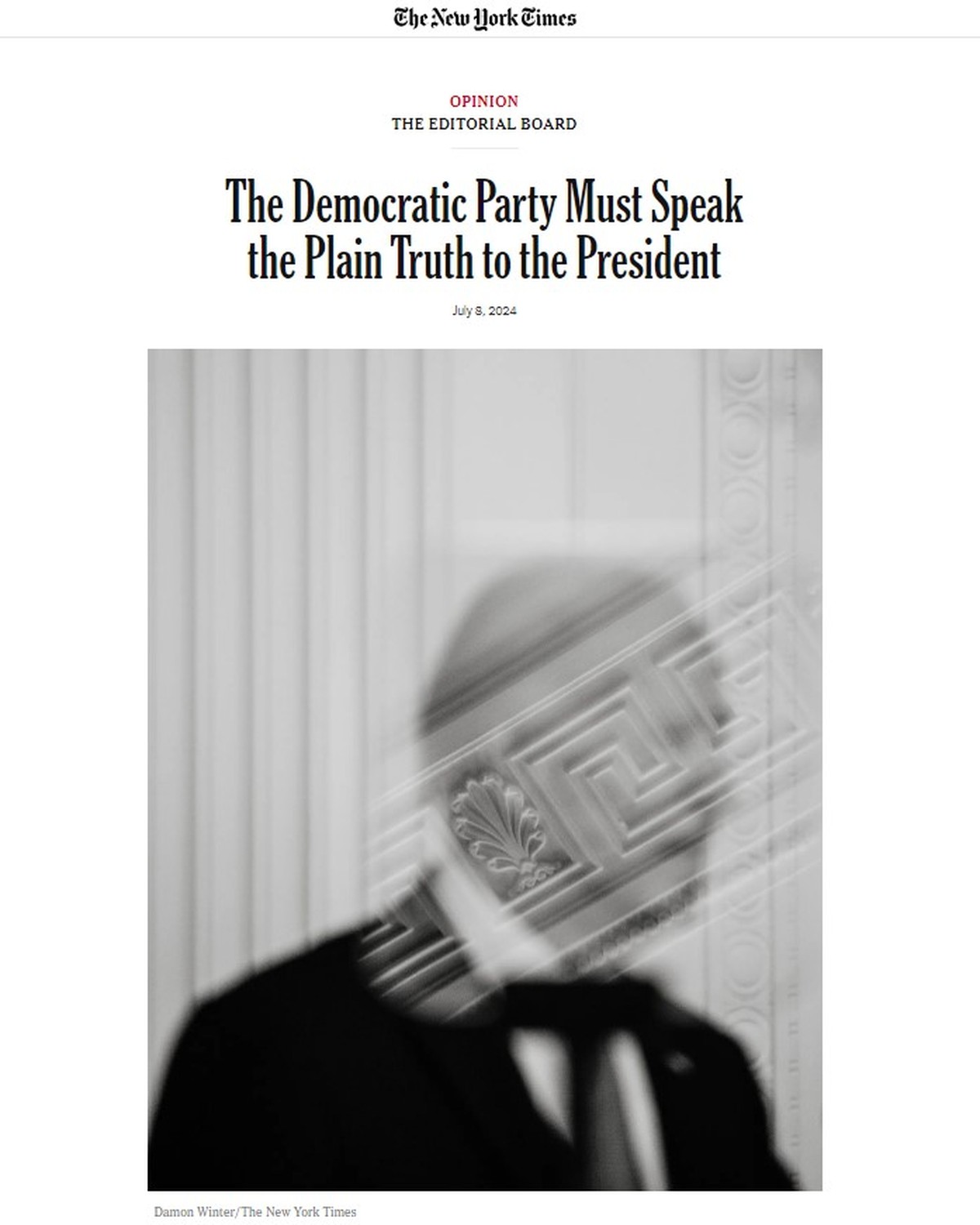Biden is 'embarrassed' and 'seems unfit' and must surrender to keep Democrats' chance at White House, New York Times says in new editorial | US Elections 2024
