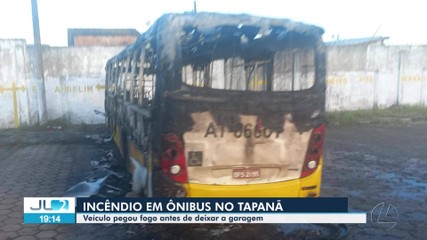 Incêndio atinge ônibus dentro da garagem no Tapanã, em Belém
