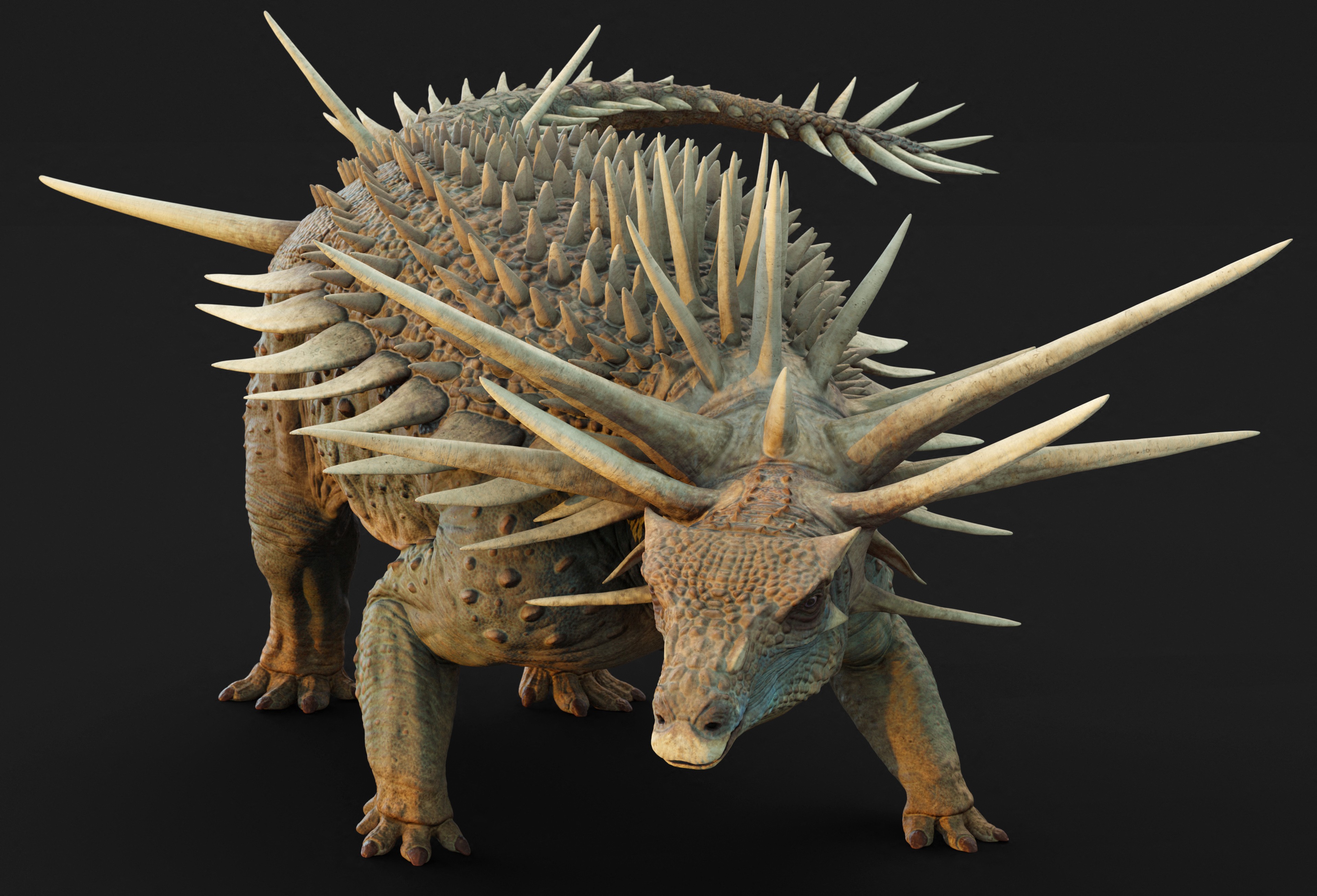 Cientistas descobrem fóssil raro de dinossauro coberto por armadura de espinhos
