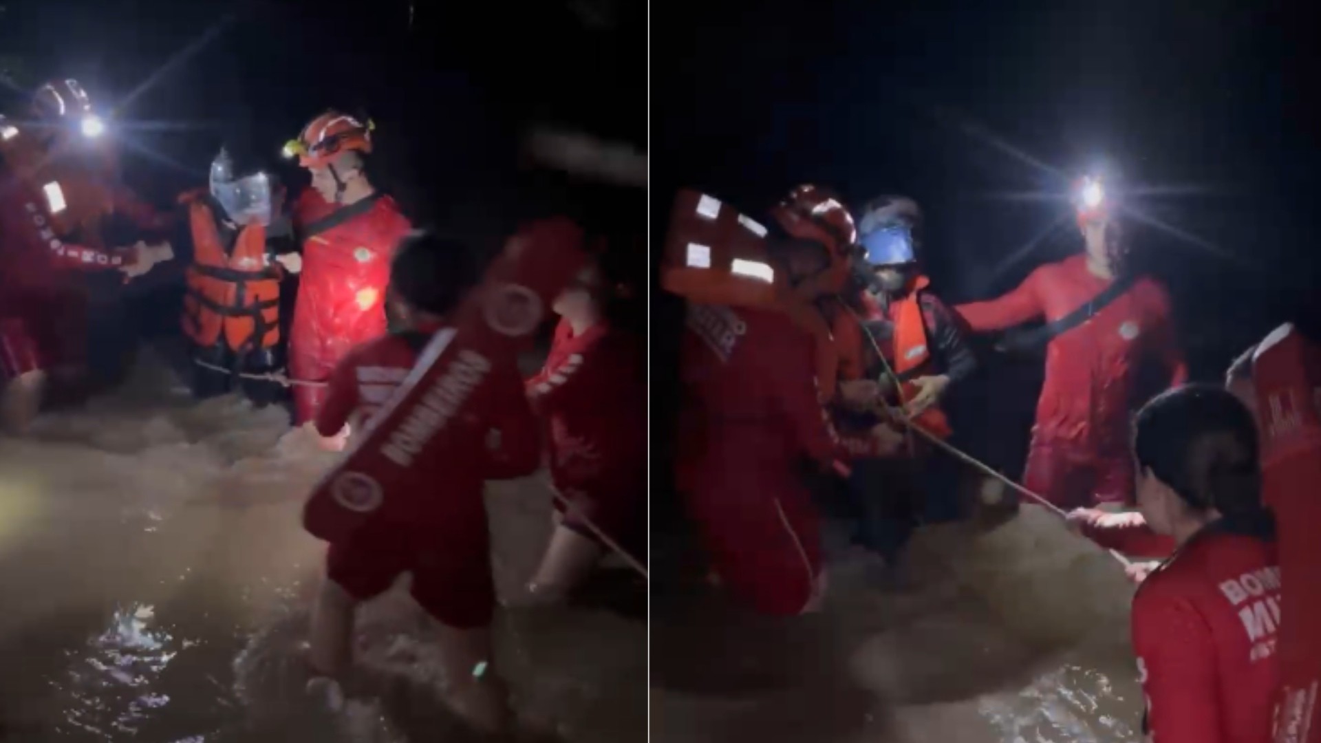 Casal fica ilhado após cheia de rio e é resgatado por bombeiros no Sertão da Paraíba; VÍDEO