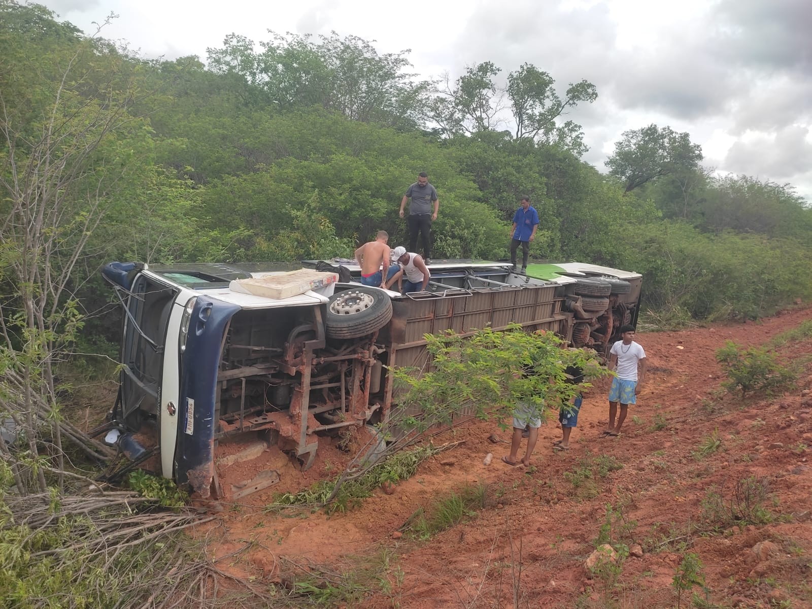 Motorista e passageiros ficam feridos após ônibus tombar no Piauí | G1