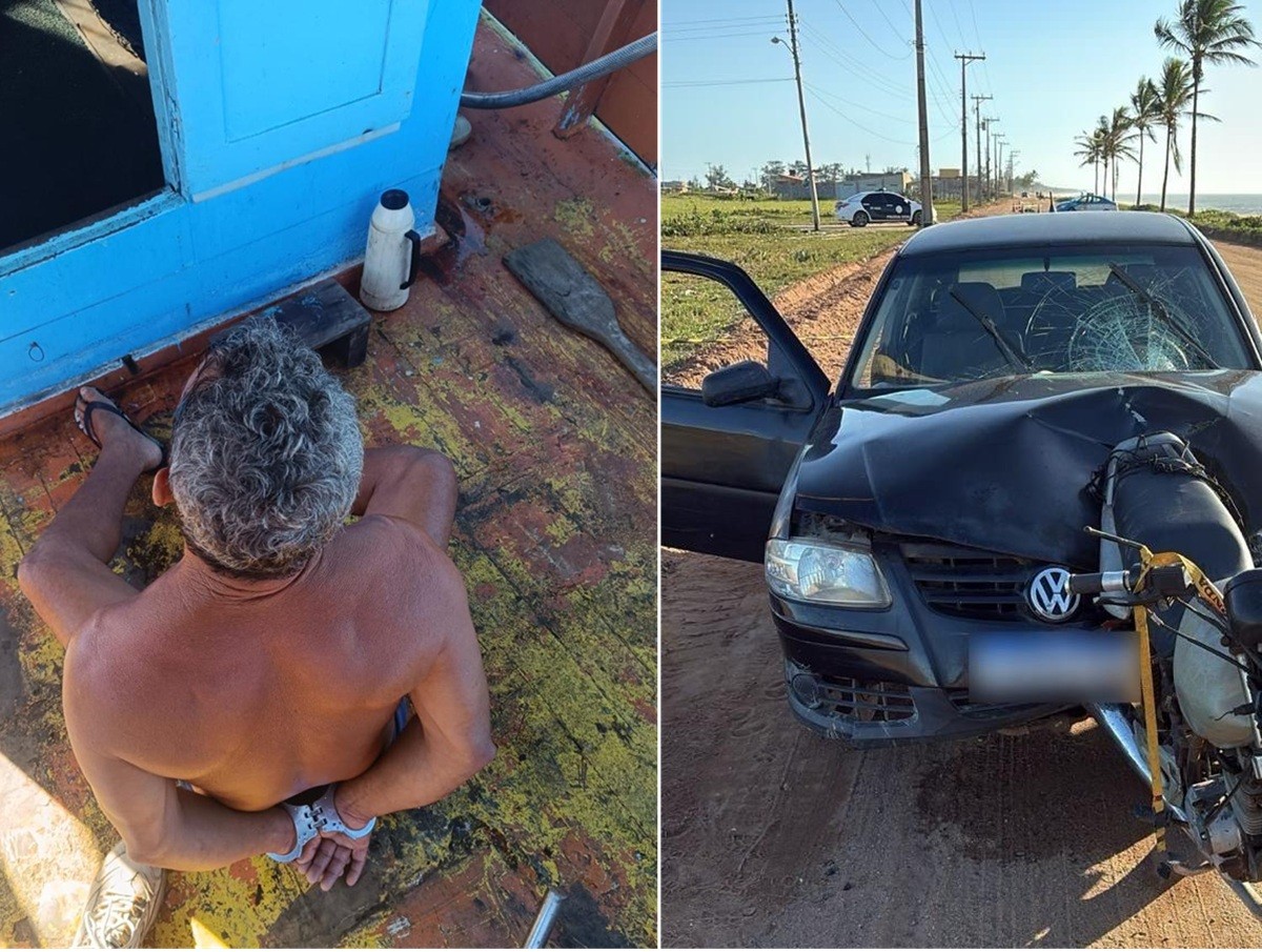 Suspeito de feminicídio no Farol de São Tomé é preso após jogar carro contra moto da ex-companheira em Campos
