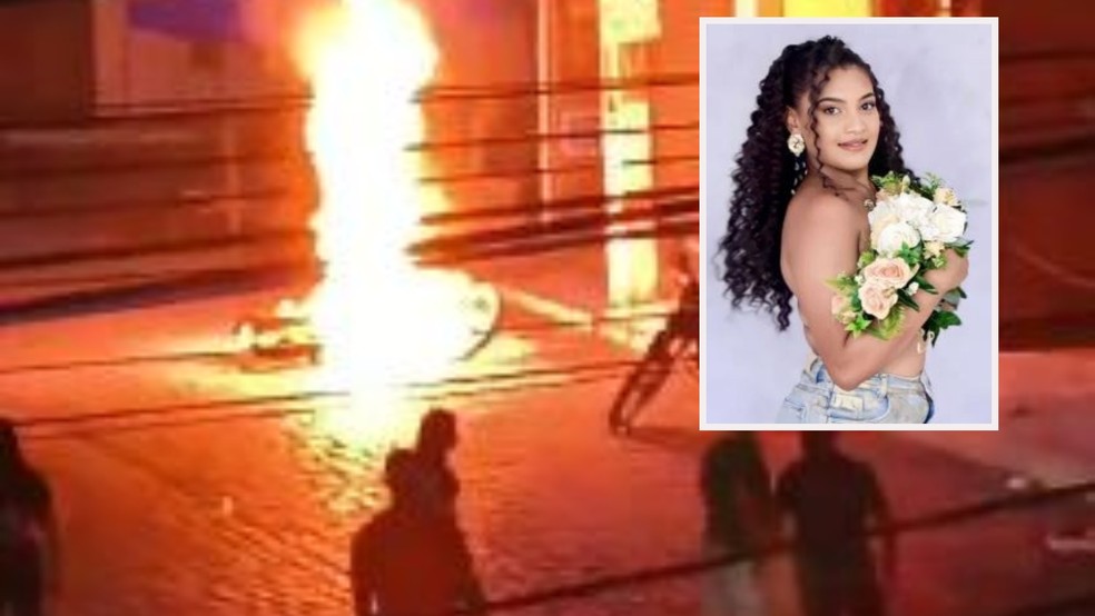 Aninha Jacó Alves, de 22 anos, ficou gravemente ferida após ser atingida por um fio de energia no Centro de Mauriti. — Foto: Arquivo pessoal