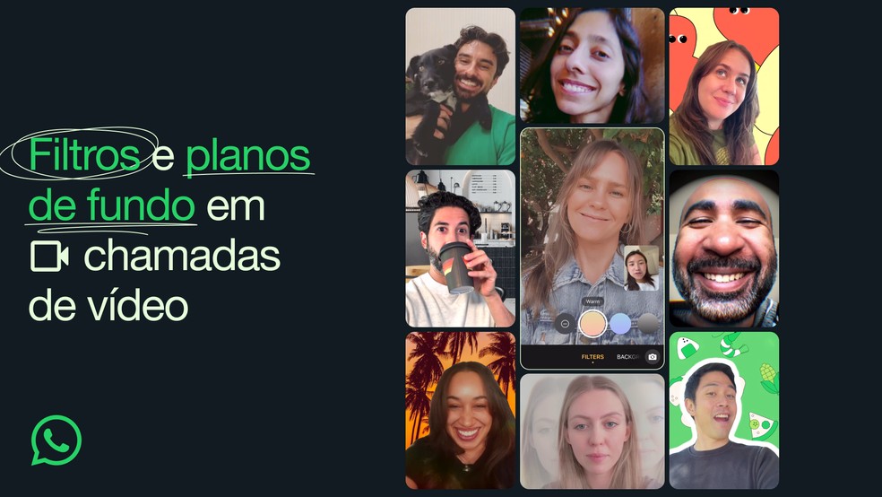 WhatsApp terá filtros para videochamadas. — Foto: Divulgação