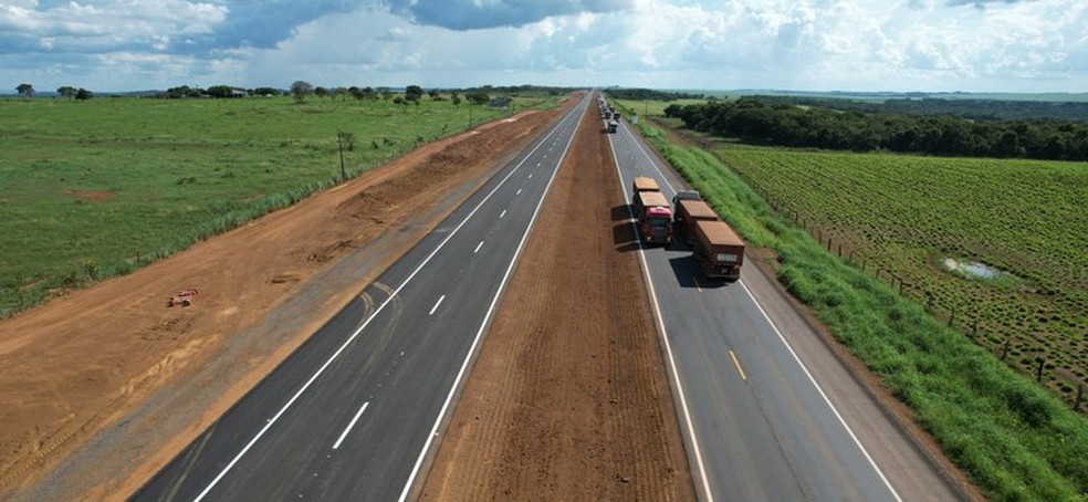 Trecho da BR-163 em MT — Foto: AESCOM/ANTT