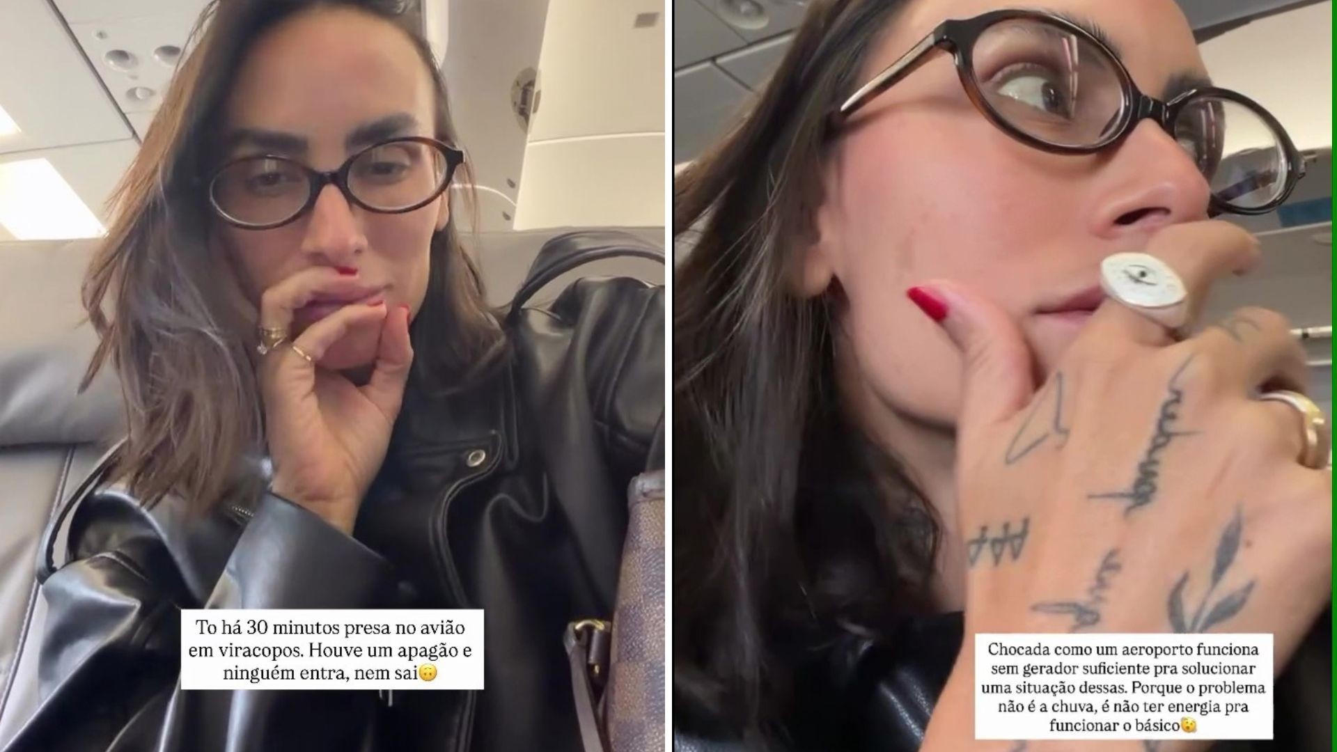 Influenciadora relata ficar 'presa' em avião durante apagão em Viracopos: 'Ninguém entra, ninguém sai'