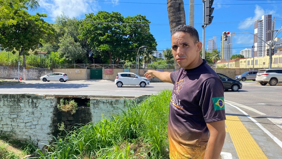 Mathes Cabral testemunhou acidente no canal do Baldo — Foto: Francielly Medeiros/Inter TV Cabugi