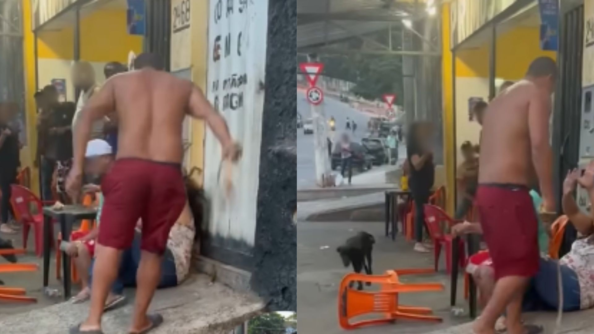 Mulher é chicoteada por homem em frente a bar de Santa Luzia, na Grande BH