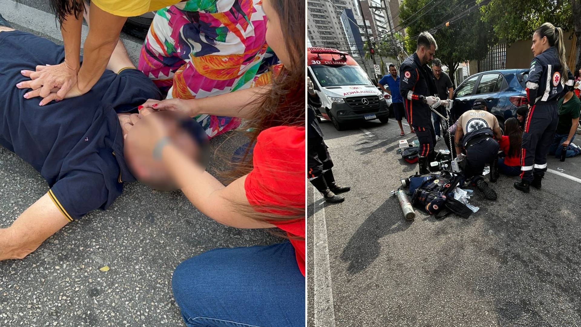 Idoso passa mal no trânsito e é socorrido por médicas que passavam na mesma rua