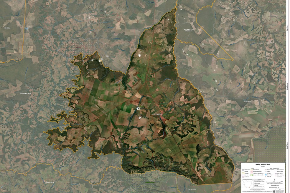 Alto Taquari tem aumento no limite territorial em MT — Foto: IBGE