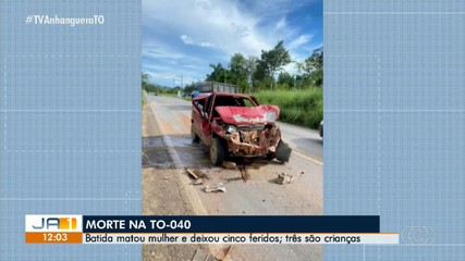Mulher morre e cinco pessoas ficam feridas em acidente na TO-040
